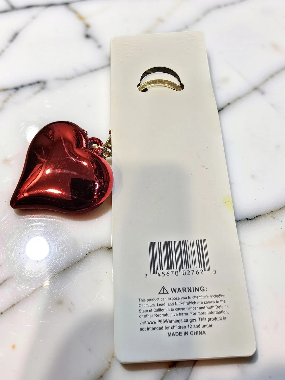 Red Puffy Heart Keychain Purse Charm